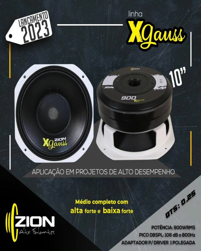 Alto Falante Médio Zion Xgauss 900 rms 10 Polegadas