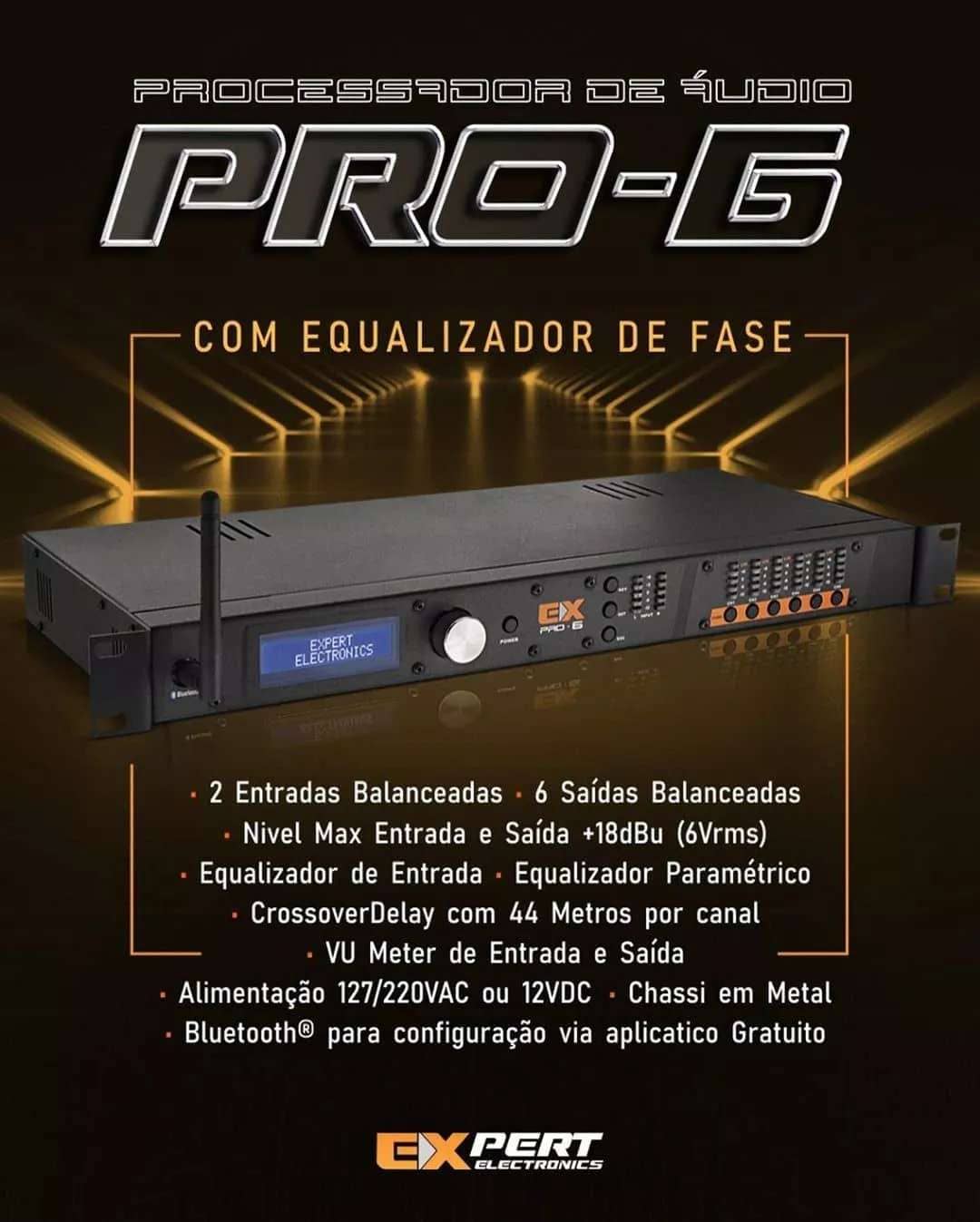 Processador de Áudio Expert Pro 6 com Equalizador de Fase 1