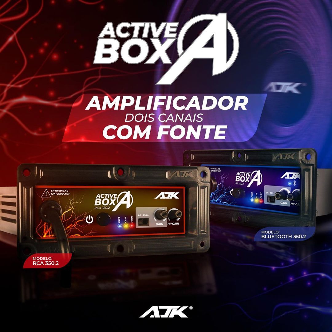 active box ajk sound rca e bluetooth 350 2 350 rms 2 canais