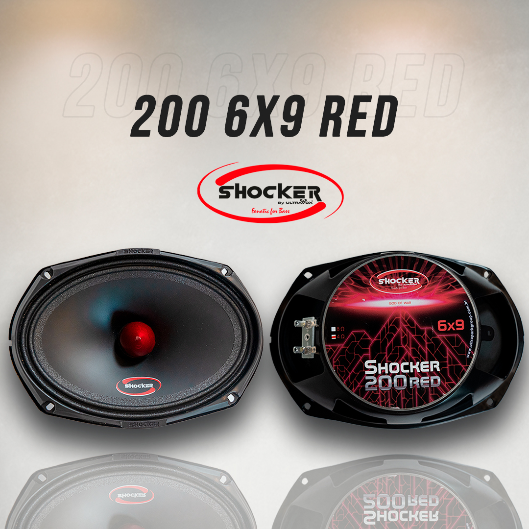 alto falante shocker red 6x9 200 rms