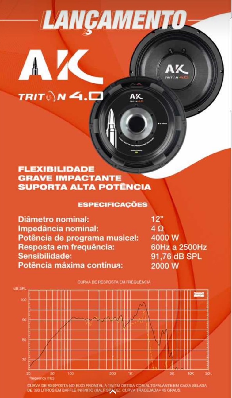 alto falante triton ak 4 0 2000 rms 12 polegadas 2