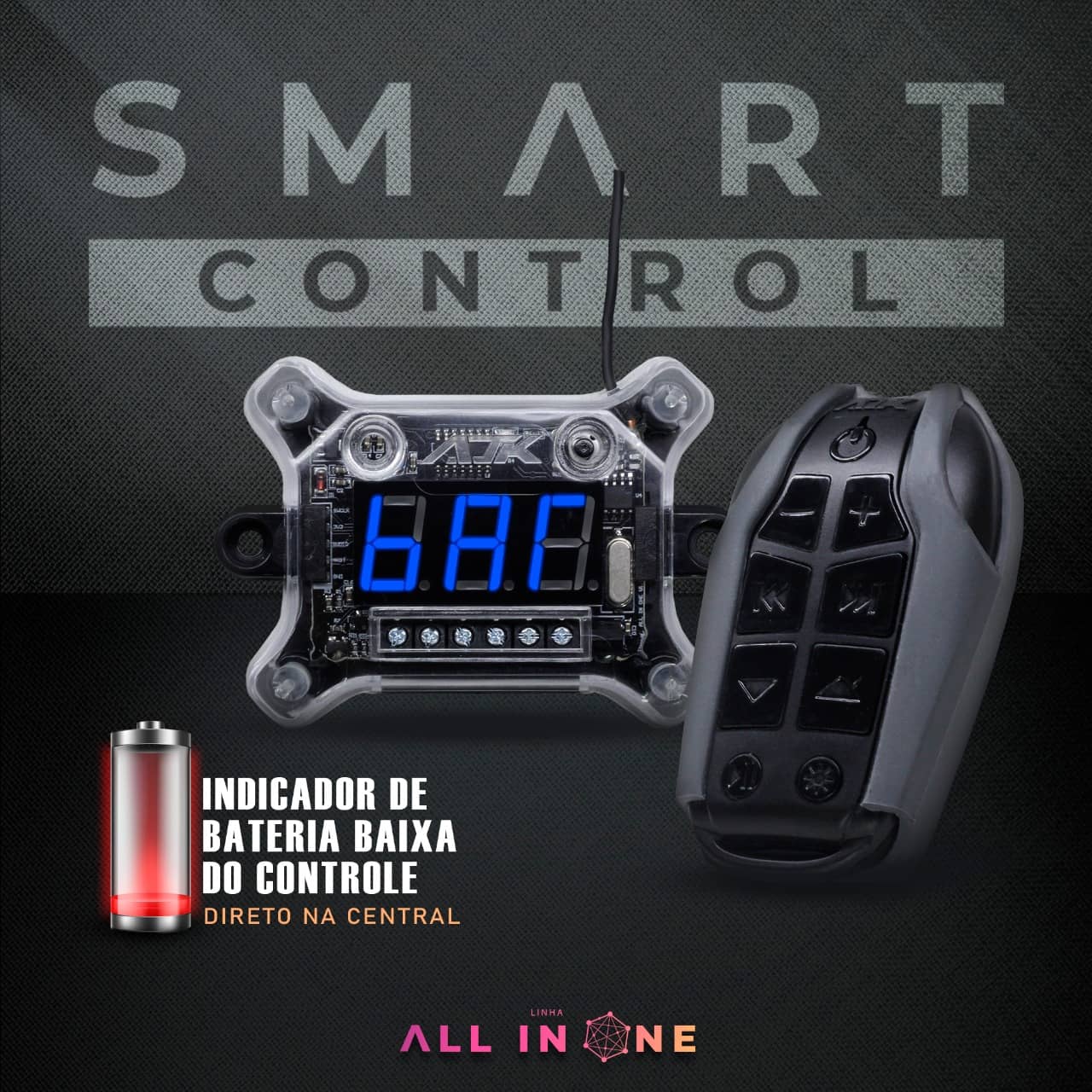 Kit Smart Control Ajk Voltímetro + Strobo + Controle Longa Distância 16