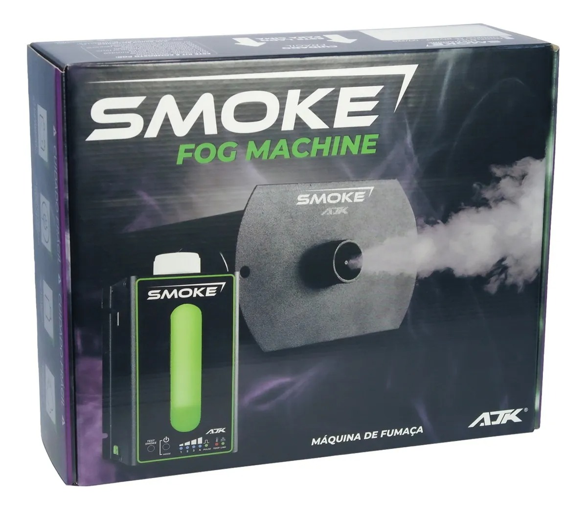 kit maquina de fumaça ajk smoke 12 e bivolt resistencia 7