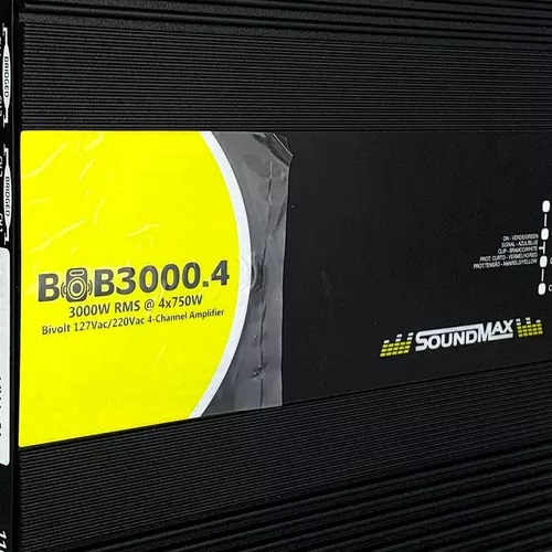 modulo amplificador soundmax bob3000 4 3000 rms 4 canais 3