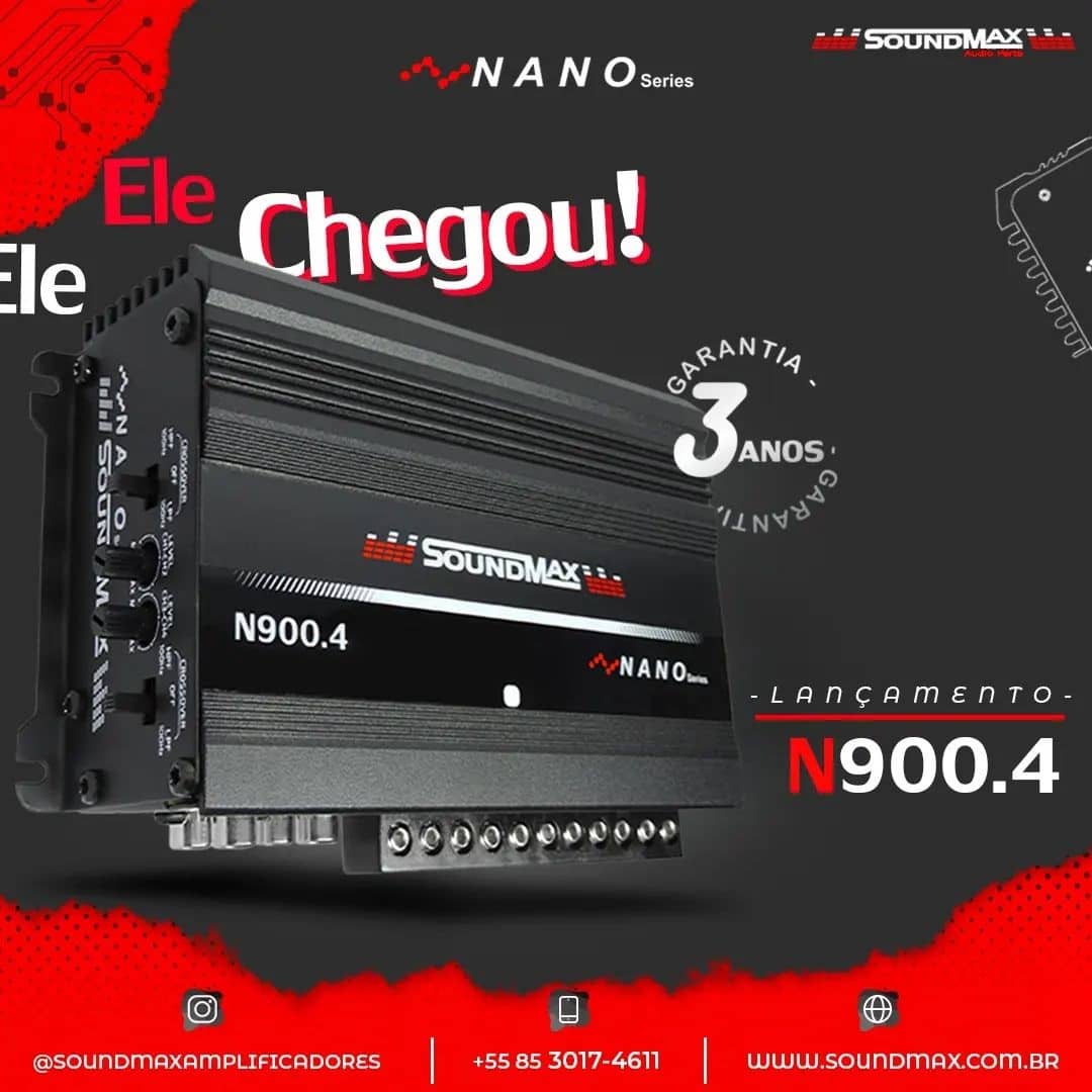 modulo amplificador soundmax n900 4 900 rms nano 4 canais 4