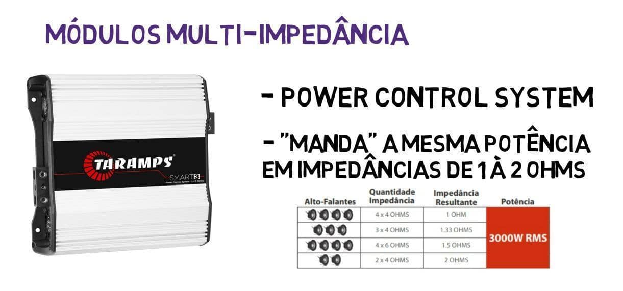 modulo amplificador taramps smart 3 multi impedancia