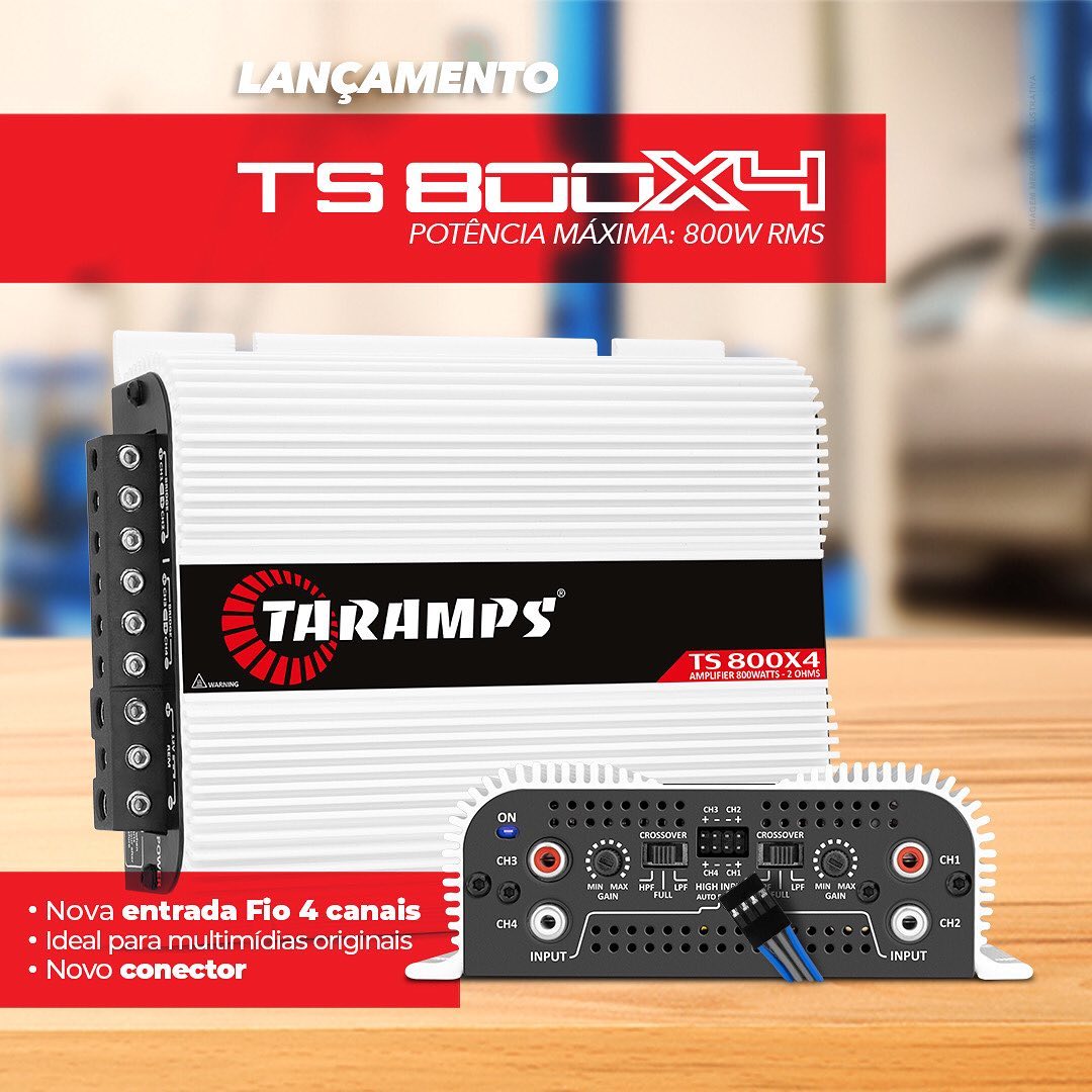 modulo amplificador taramps ts800x4 4 canais 800 rms