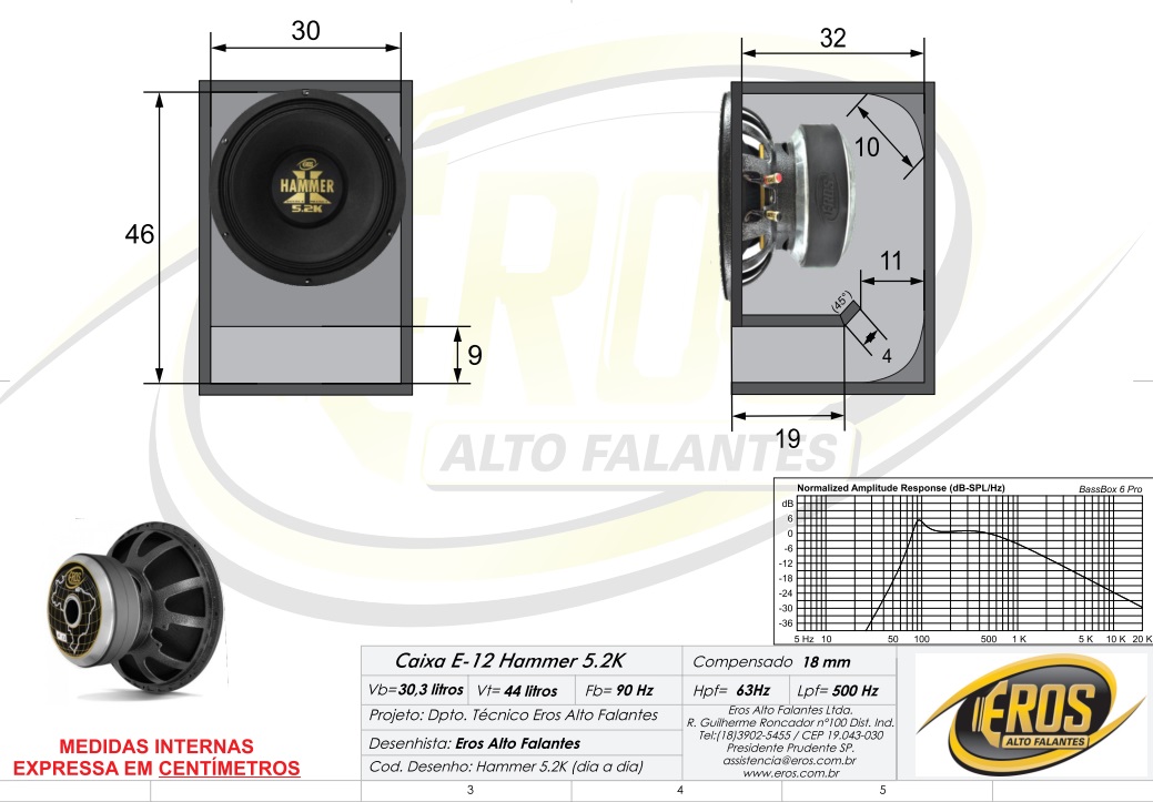 Caixa para Alto Falante Woofer 12 1000 1100 1200 1500 2200 2600 3200 rms 17 projeto de caixa de som alto falante eros hammer 5 2k 2600 rms 12 polegadas