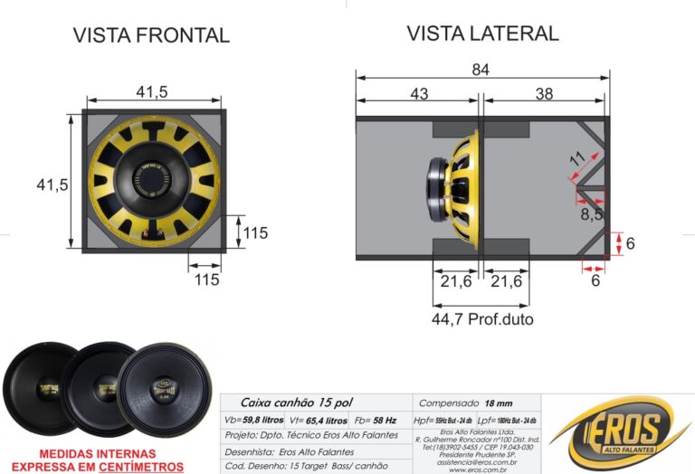 Caixa Alto Falante Eros Target Bass K K K K Rms E Polegadas