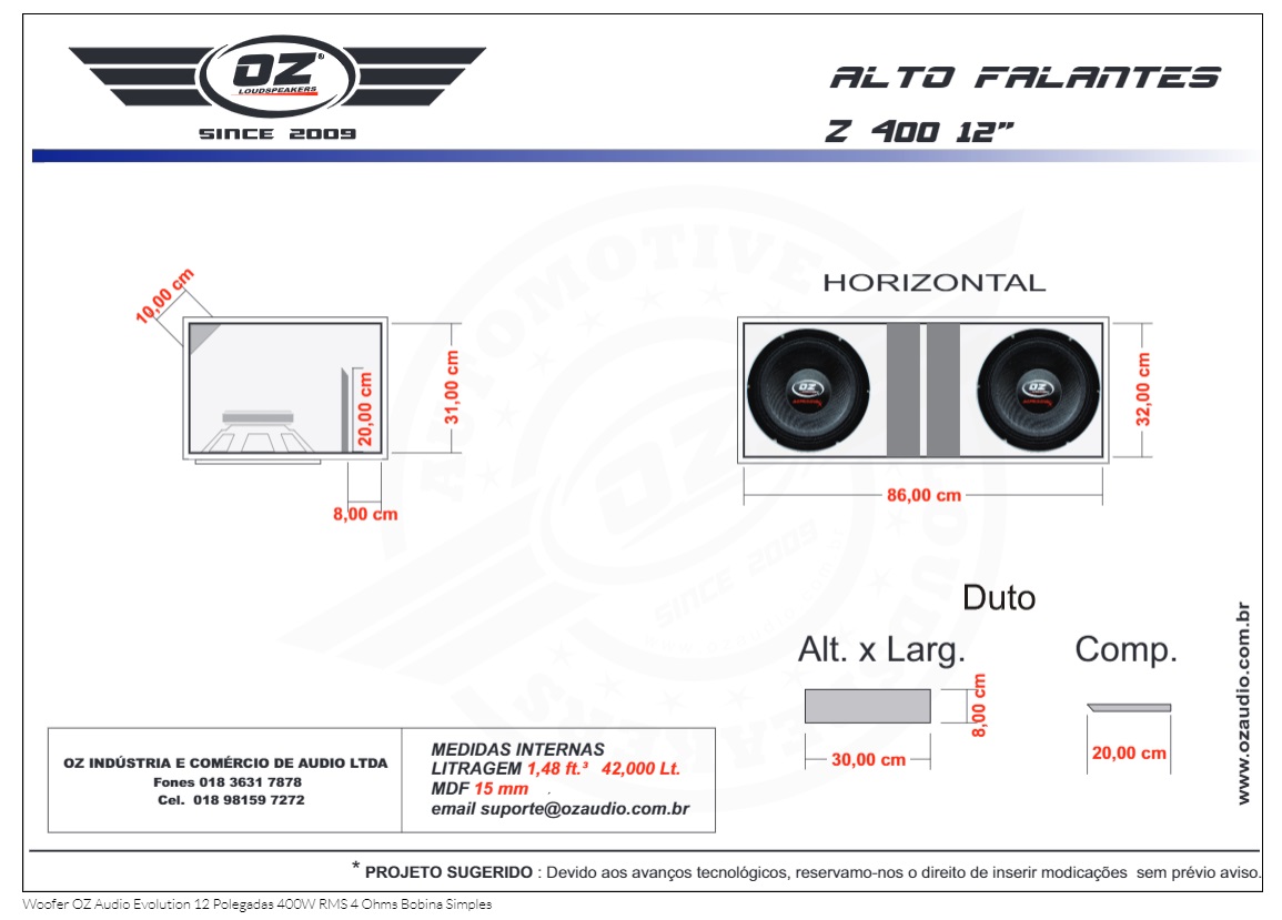 Caixa para Alto Falante Woofer 12 1000 1100 1200 1500 2200 2600 3200 rms 29 projeto de caixa oz agressive 12 polegadas 400 rms pancadao duto regua