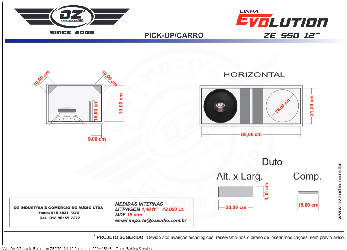 Caixa para Alto Falante Woofer 12 1000 1100 1200 1500 2200 2600 3200 rms 30 projeto de caixa oz agressive 12 polegadas 550 rms pancadao duto regua